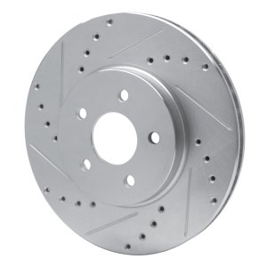 Ford Mondeo Brake Rotor (1) - Front Left - R1 Concepts - Drilled & Slotted - Silver - `01-`08